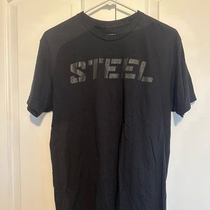 Mens t shirt. Steel supplements